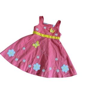 Blueberi Boulevard Girls Dress Floral Butterfly Strappy Embroidered Size 3T